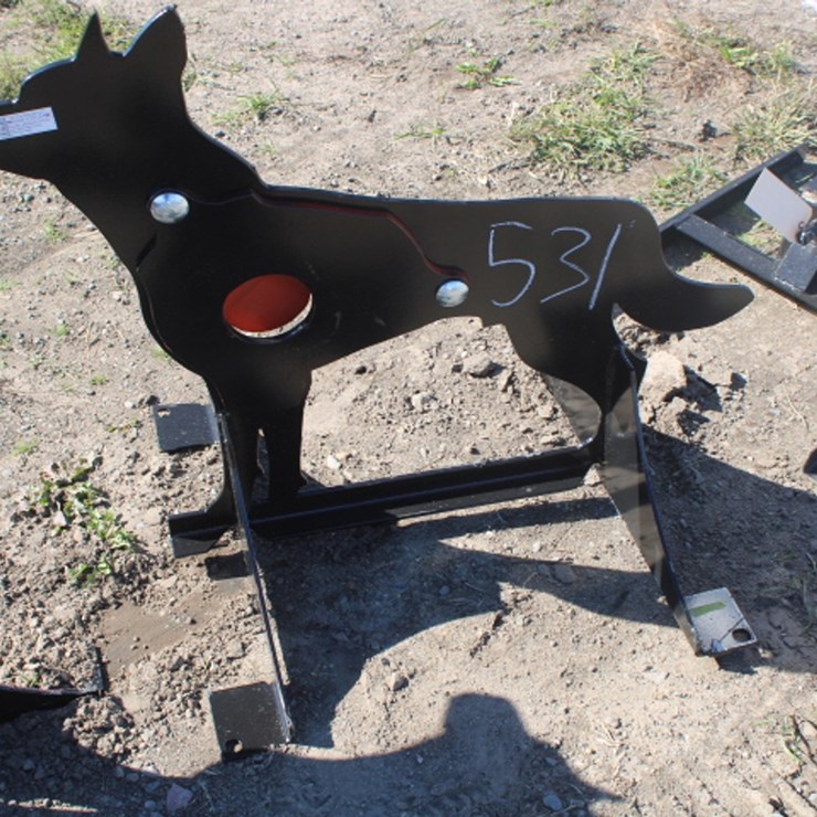 #531 • 3/8 in AR500 Steel Coyote Shooting Target with heart flapper