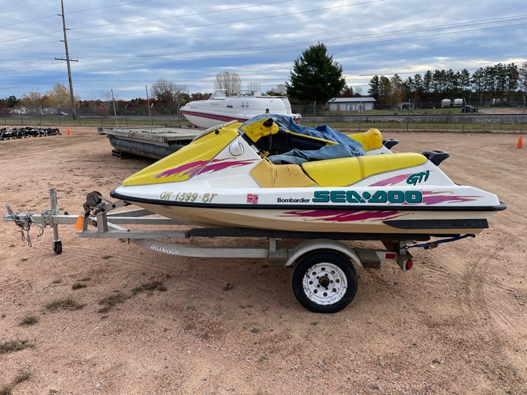 #1028-•-(2)-bombardier-sea-doo-jet-ski-with-triton-trailer-(no-registration-card)-image-8