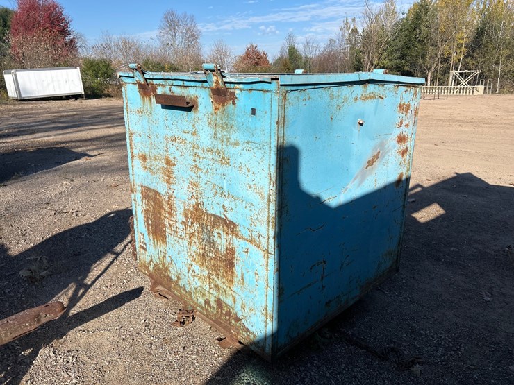 #6938-•-blue-steel-scrap-bin-with-hinged-lid-image-1