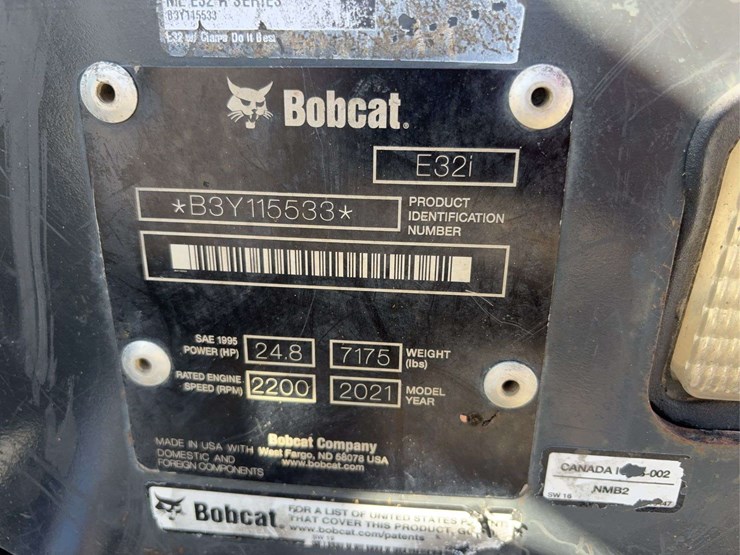 2021-bobcat-e32-tracked-mini-excavator,-2,213-hours-,-diesel,-with-hyd-thumb,-comes-with-20”-smooth-bucket,-s/n--b3y115533-image-19