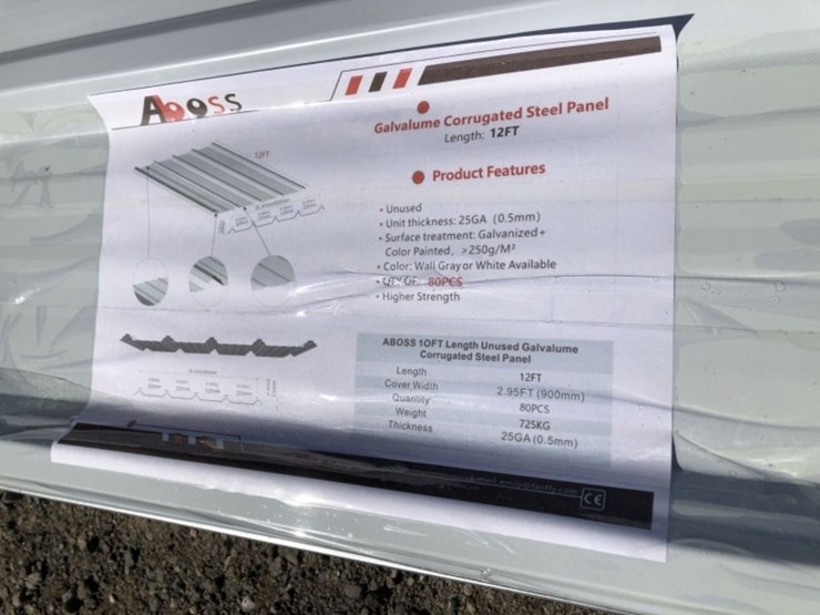 (80)-unused-aboss-12ft-x-3ft-metal-roof-panels.-image-3