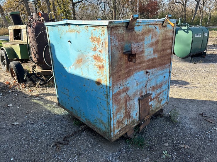 #6938-•-blue-steel-scrap-bin-with-hinged-lid-image-2