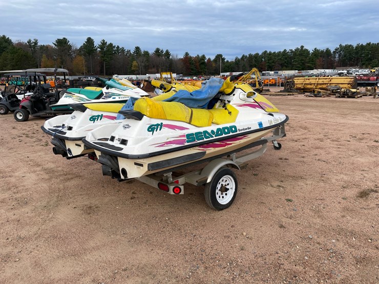 #1028-•-(2)-bombardier-sea-doo-jet-ski-with-triton-trailer-(no-registration-card)-image-5