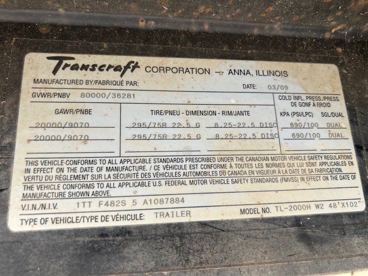 #6915-•-2010-transcraft-tl-2000h-48'-flatbed-trailer-(wi-title-in-delay)-image-5