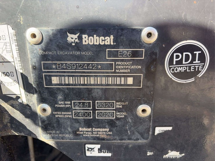 2020-bobcat-e26-tracked-mini-excavator,-1,726-hours,-runs-on-diesel,-comes-with-20”-smooth-bucket,-s/n--b4s912442-image-22