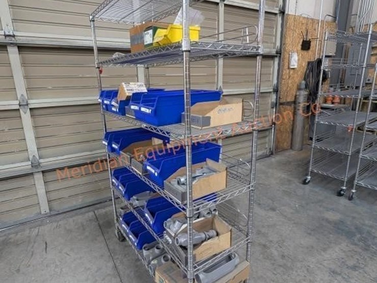 wire-rolling-rack-w/-assorted-electrical-parts-image-2