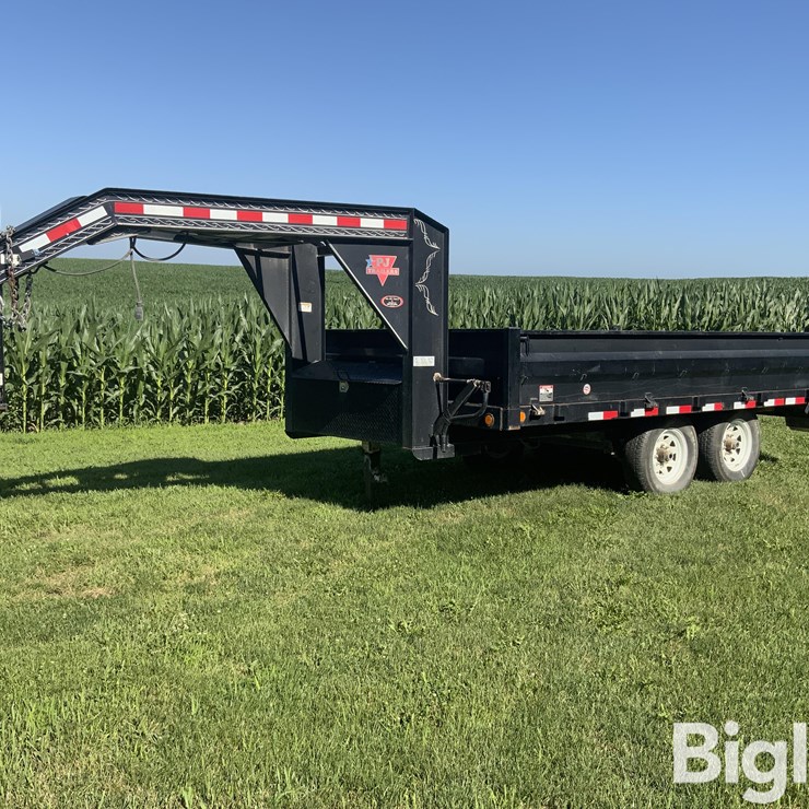 2007 PJ D8142 96" X 14' T/A Gooseneck Deckover Dump Trailer