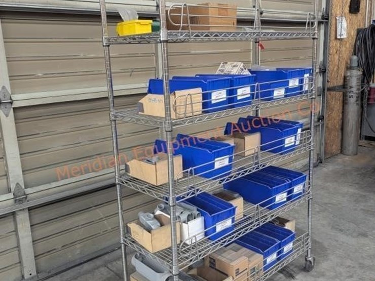wire-rolling-rack-w/-assorted-electrical-parts-image-4