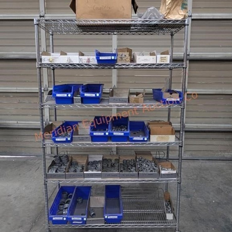 Wire Rolling Rack w/ Assorted Electrical Parts