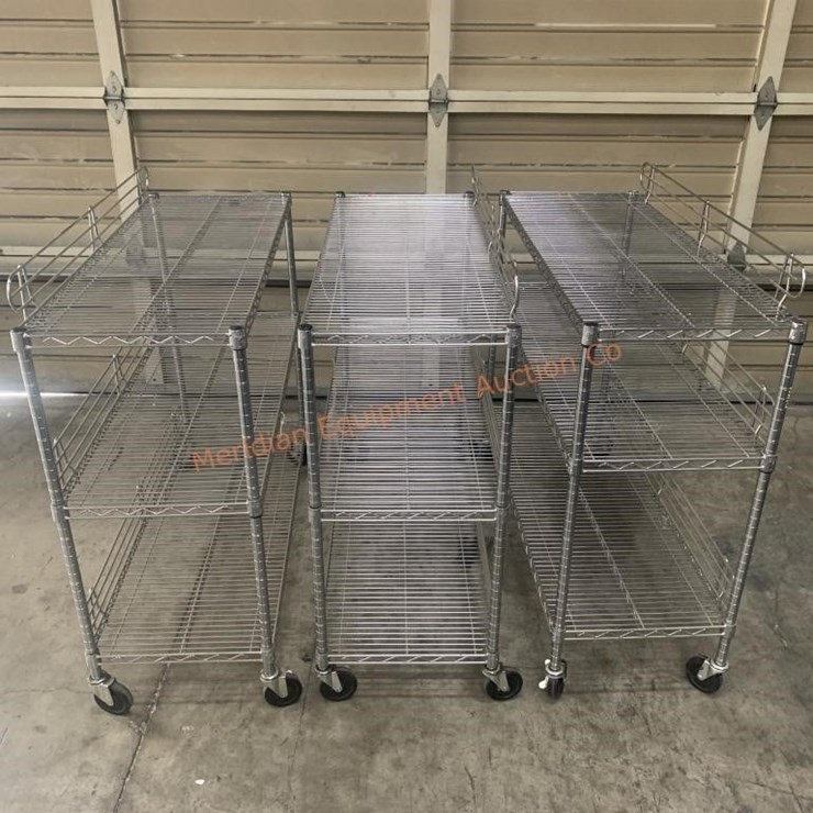 3- Seville Classics Rolling Wire Racks