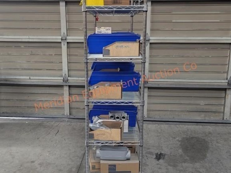 wire-rolling-rack-w/-assorted-electrical-parts-image-3