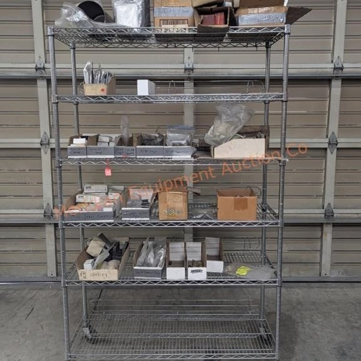 Wire Rolling Rack w/ Assorted Shop Supplies