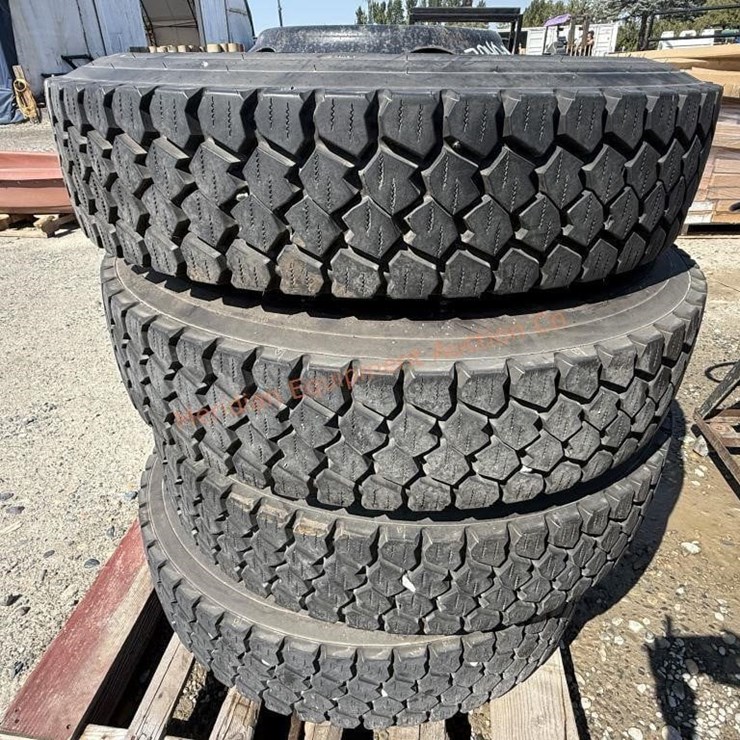 4- 10R22.5 Truck Tires w/ Rims
