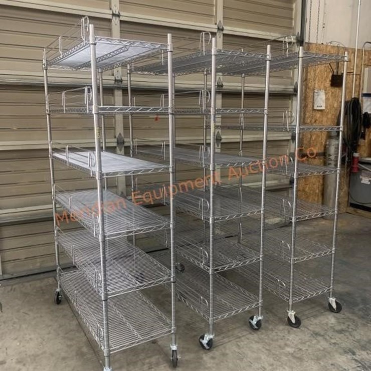 3- Shelf Techs Rolling Wire Racks