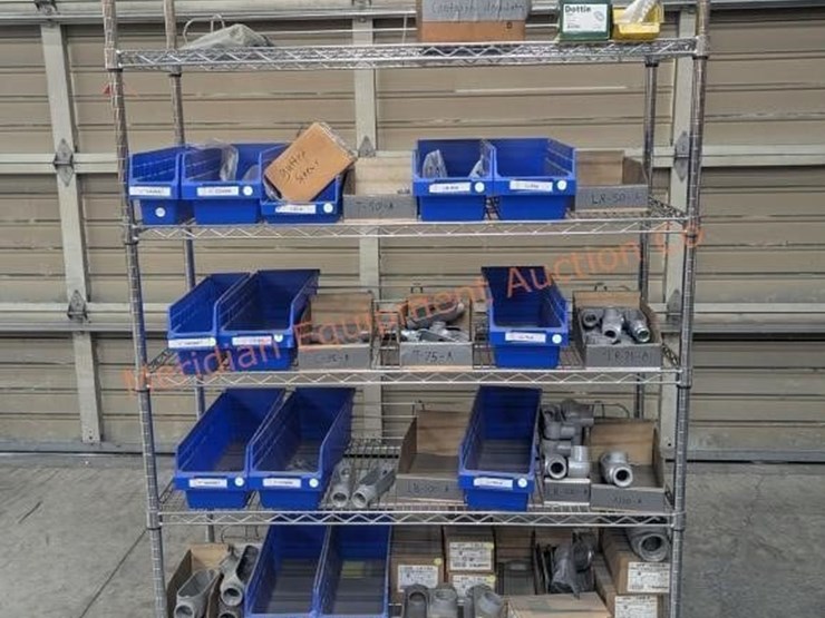 wire-rolling-rack-w/-assorted-electrical-parts-image-1