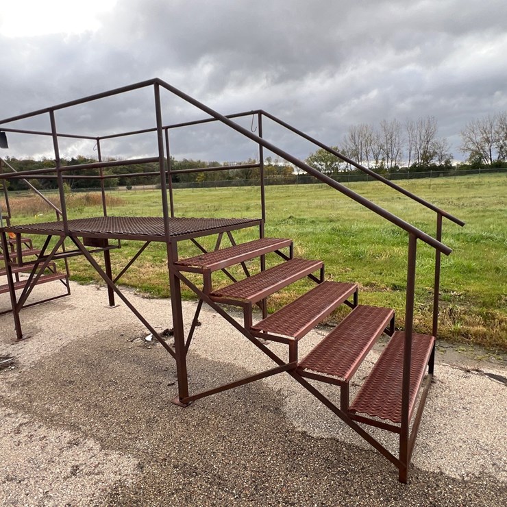#2105 • (1) Steel Elevated Work Platform with Stairs