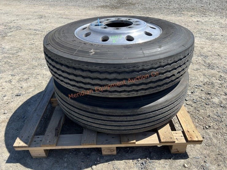 2-11r22.4-truck-tires-w/-aluminum-rims-image-1