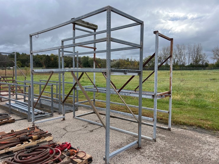 #2102-•-(2)-galvanized-perforated-steel-storage-rack-frames-image-1