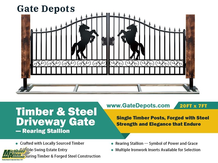 unused-20ft-timber-&-steel-driveway-gate-rearing-stallion-design-image-1
