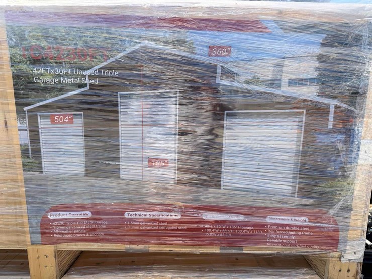 42'x30'-unused-triple-garage-metal-shed-image-4