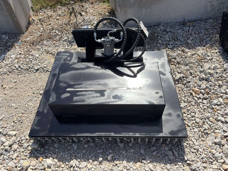 mini-skid-steer-black-hydraulic-brush-cutter-attachment-with-hoses-image-1
