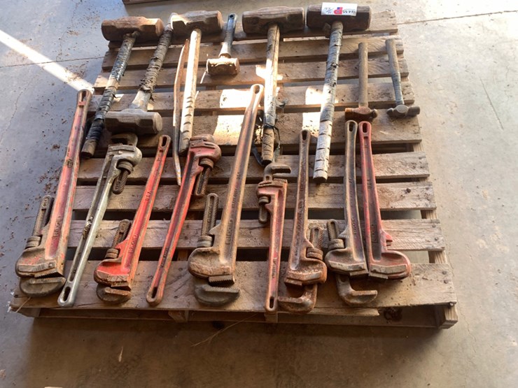 pallet-of-hammers-and-pipe-wrenches-image-3