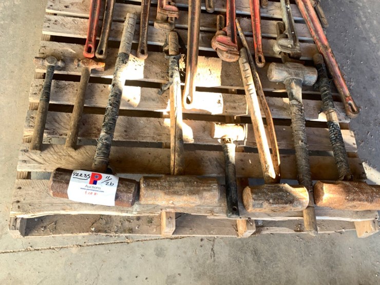 pallet-of-hammers-and-pipe-wrenches-image-2