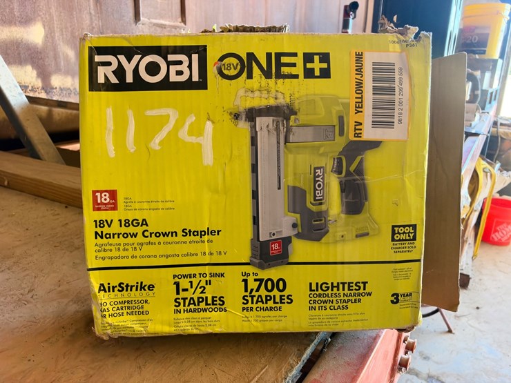 #1174-•-ryobi-18v-narrow-crown-stapler-image-1