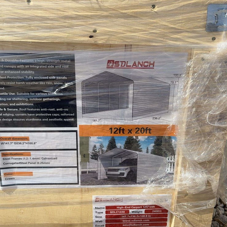 SDLANCH SDLC1220 High-End Carport 12ft x 20ft