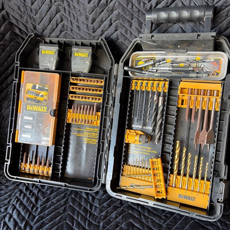 #64 • DeWalt bit kit, including drill, bits, drivers sockets torque