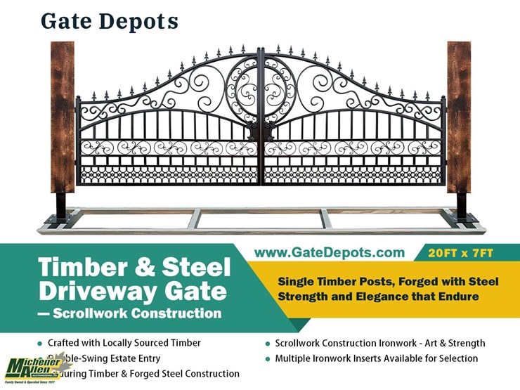 unused-20ft-timber-&-steel-driveway-gate-scrollwork-construction-design-image-1