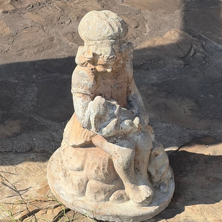 #24 • Concrete girl with bunny statue 18”