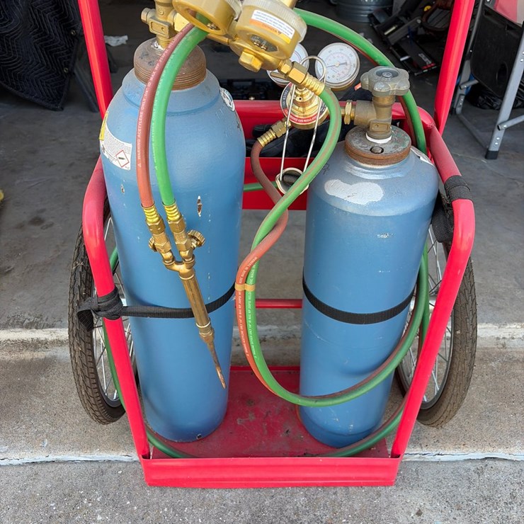 #41 • Oxygen acetylene torch outfit with dolly, regulators accessories