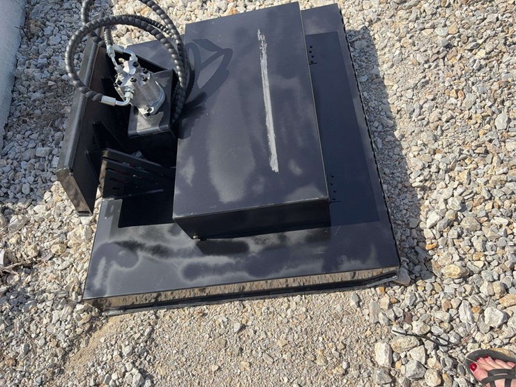 mini-skid-steer-black-hydraulic-brush-cutter-attachment-with-hoses-image-2