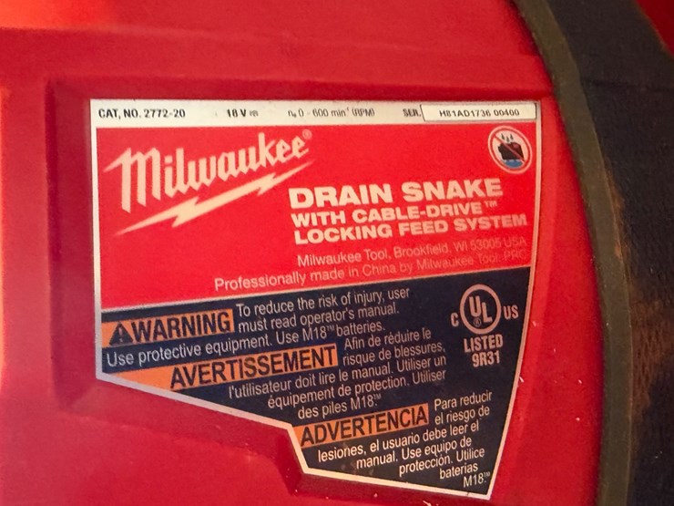 #1186-•-milwaukee-m18-drain-snake-w/-cable-drive-locking-field-system-image-5
