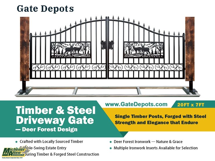 unused-20ft-timber-&-steel-driveway-gate-deer-forest-design-image-1