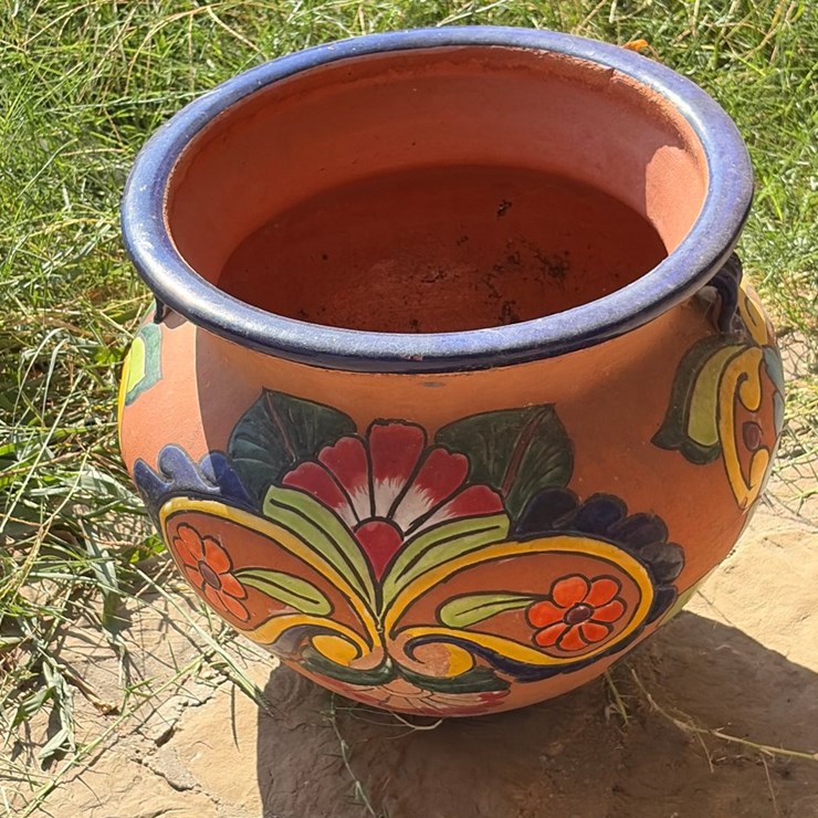 #28 • Handpainted terra-cotta pot 17 inch diameter