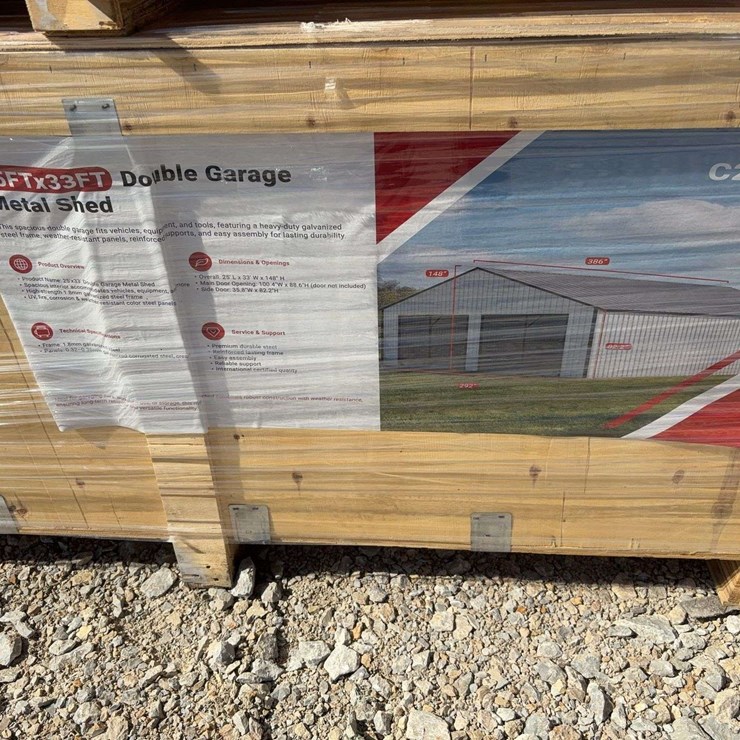Solanch C2533FT 25FT x 33FT Double Garage Metal Shed