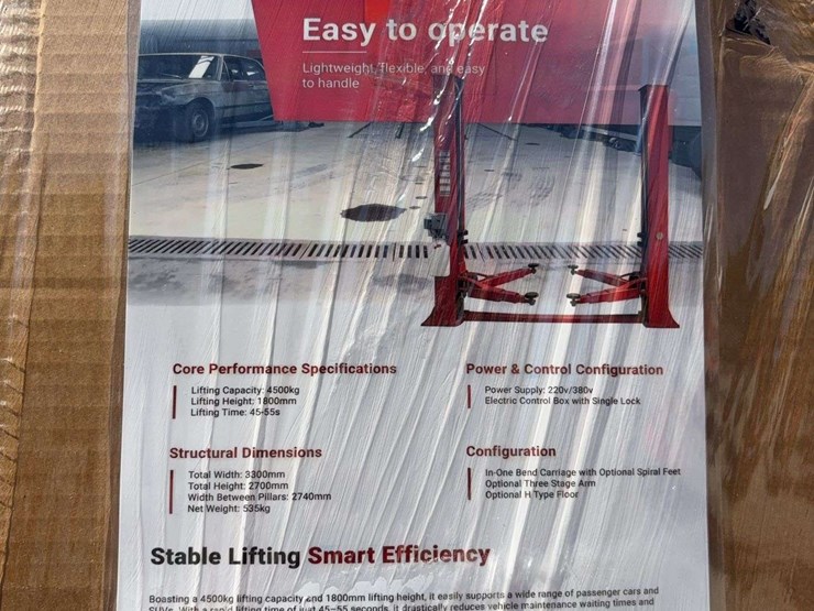 red-two-post-automotive-lift-image-1