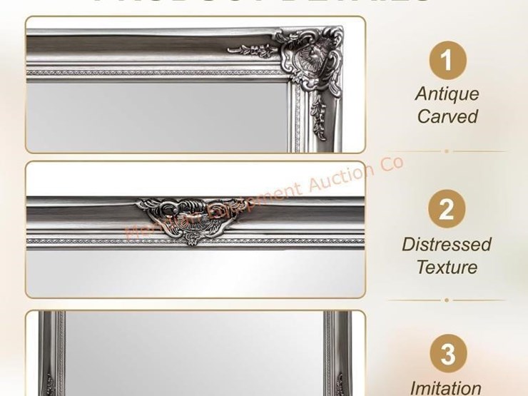 vintage-silver-wall-mirror-40"x28"-antique-baroq-image-5