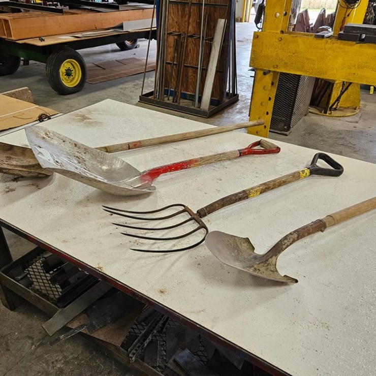 #9225 • Rack Of Assorted Yard Tools