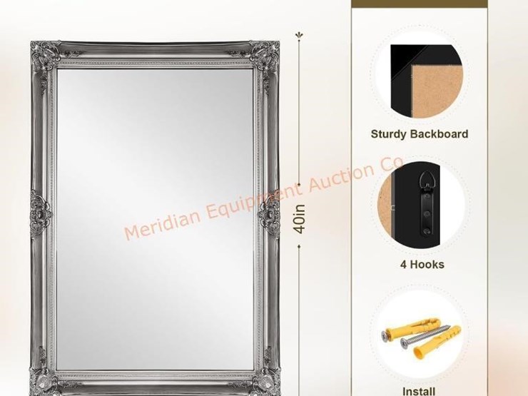 vintage-silver-wall-mirror-40"x28"-antique-baroq-image-4
