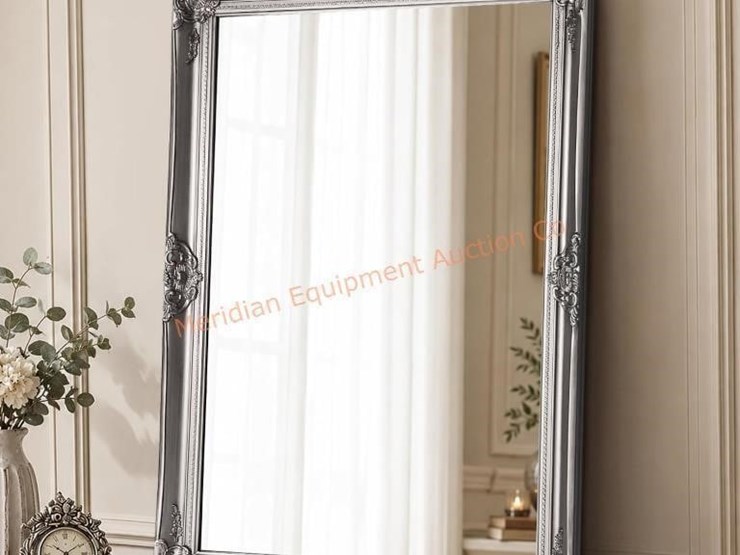 vintage-silver-wall-mirror-40"x28"-antique-baroq-image-1